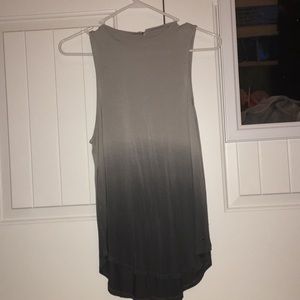 high neck ombré gray tank top ae